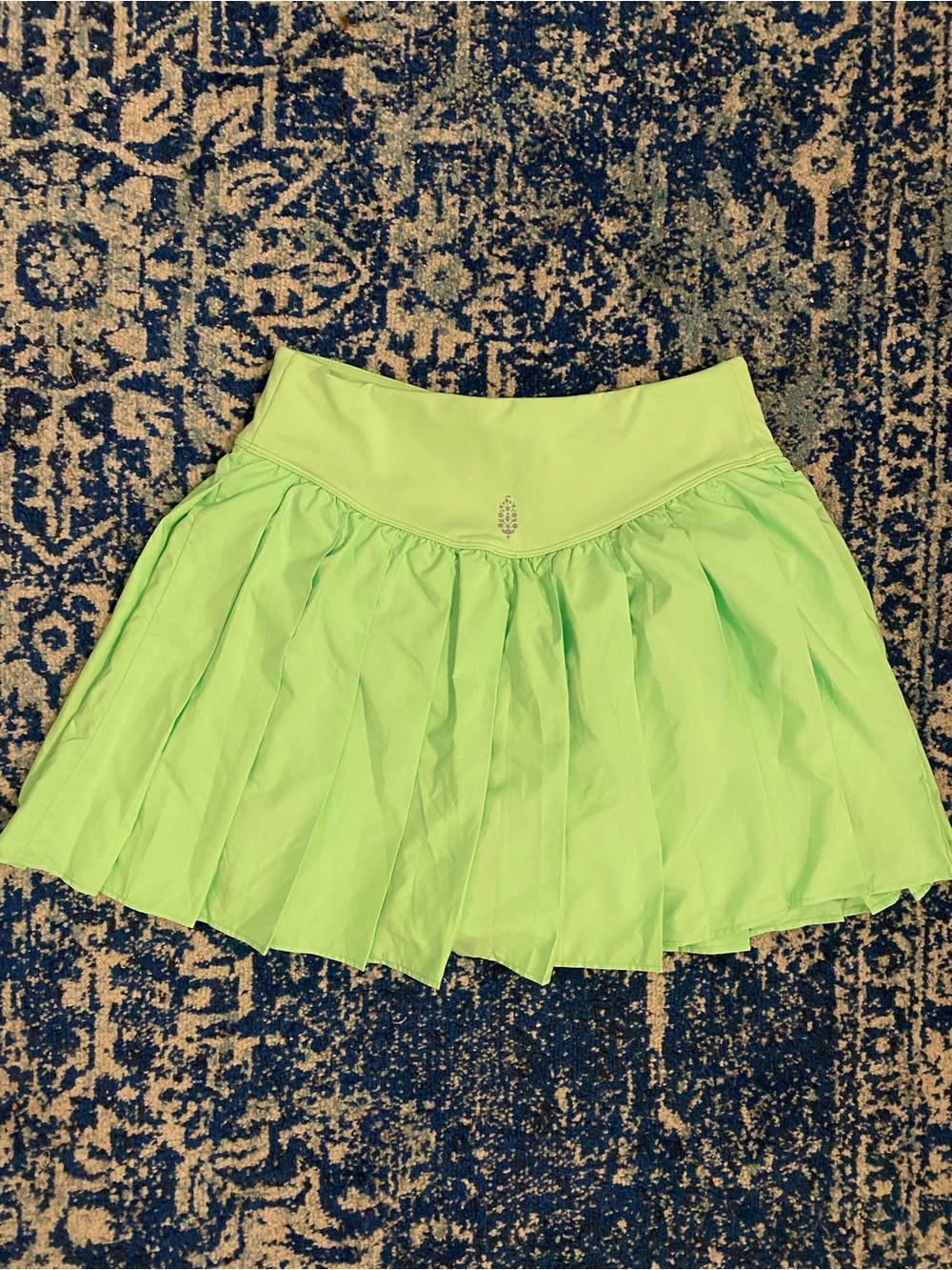FP Movement by Free People Neon Lime Pleated Skirt - Picture 2 of 5